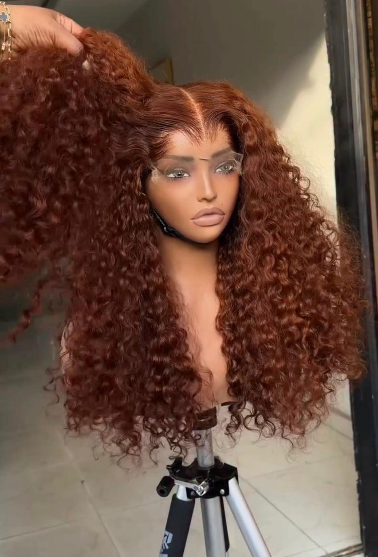 Ginger curly wig with inches Hd lace frontal wig ( 3 bundle deal )