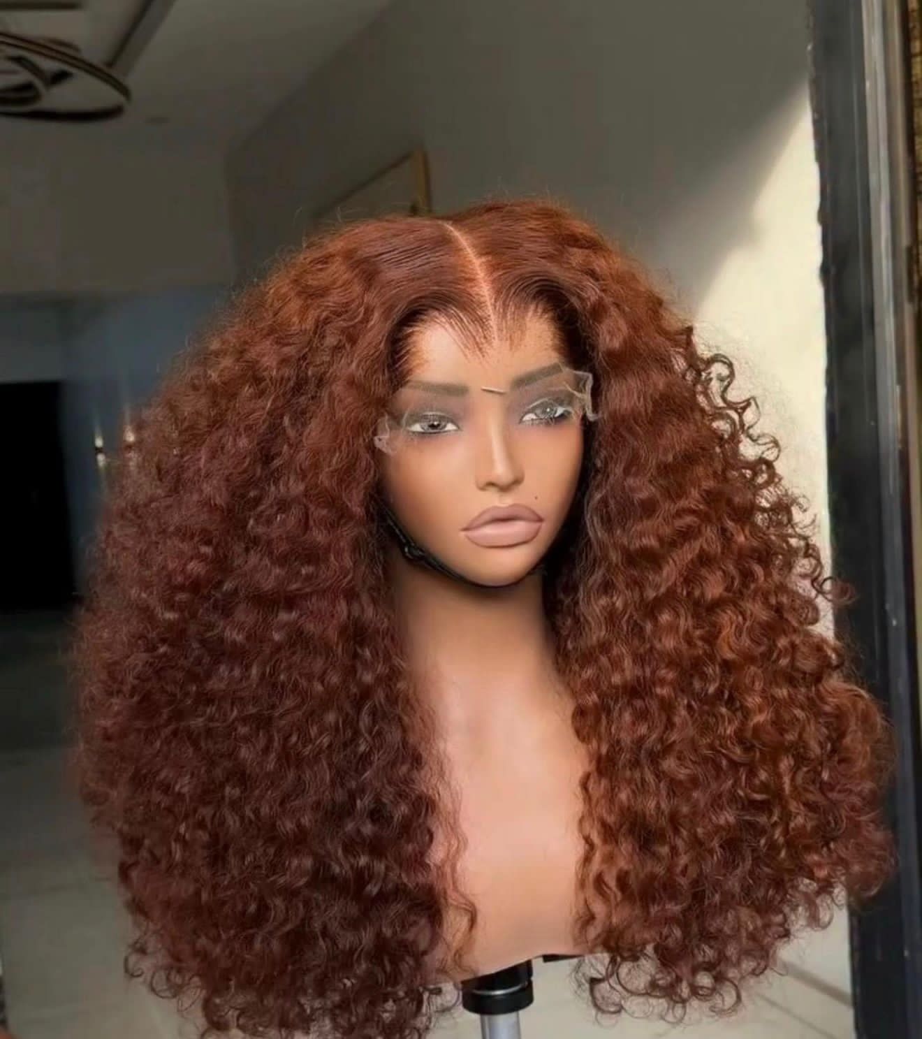 Ginger curly wig with inches Hd lace frontal wig ( 3 bundle deal )