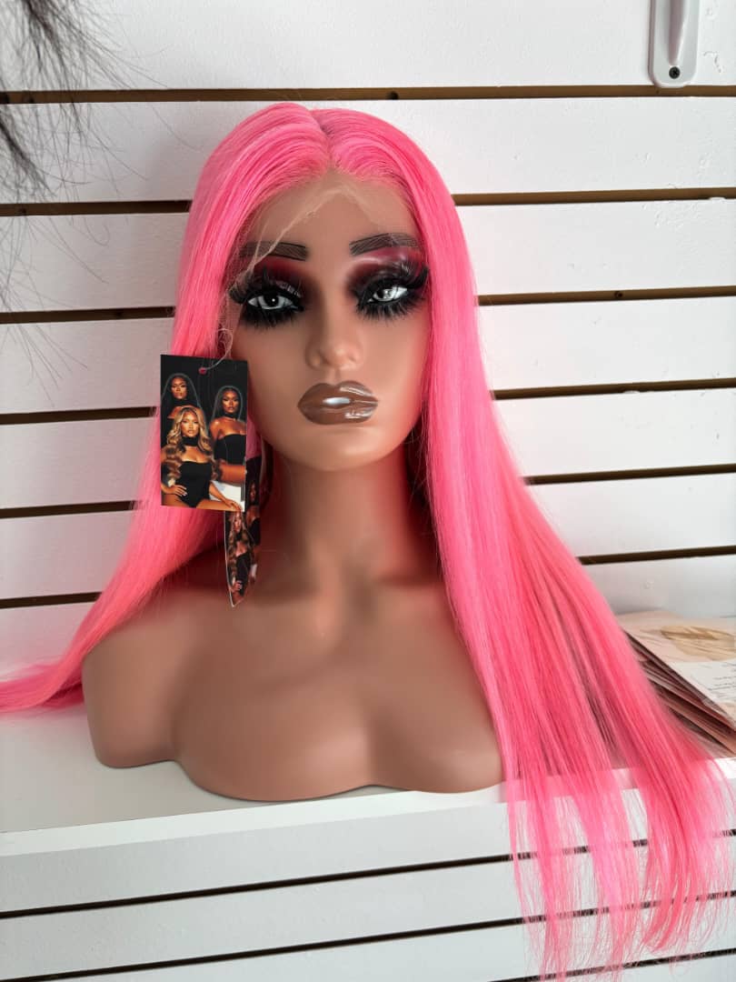 Hd lace Frontal 13 by 6 wig ( pink wig )